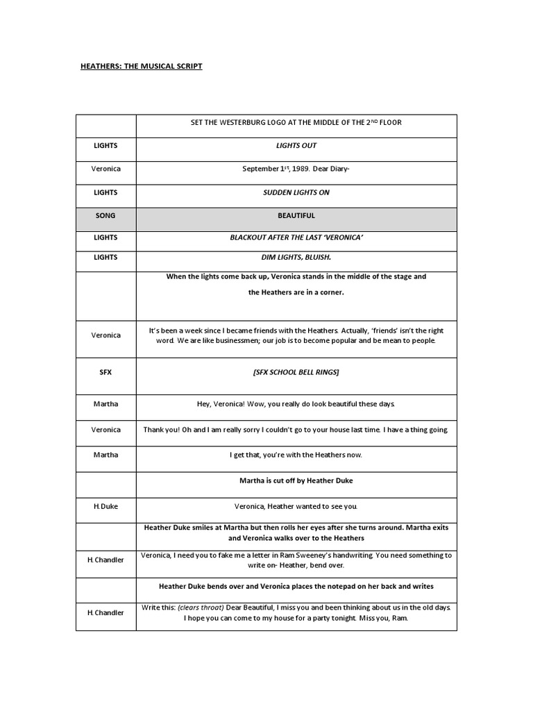Heathers Script PDF
