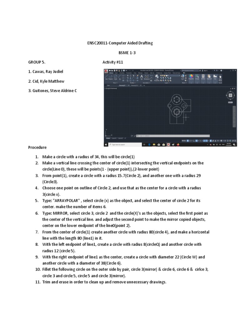 Computer Aided Drafting Procedures | PDF | Circle | Radius