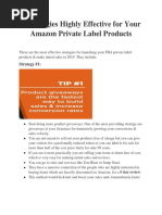 5 Strategies Highly Effective For Your Amazon Private Label Products