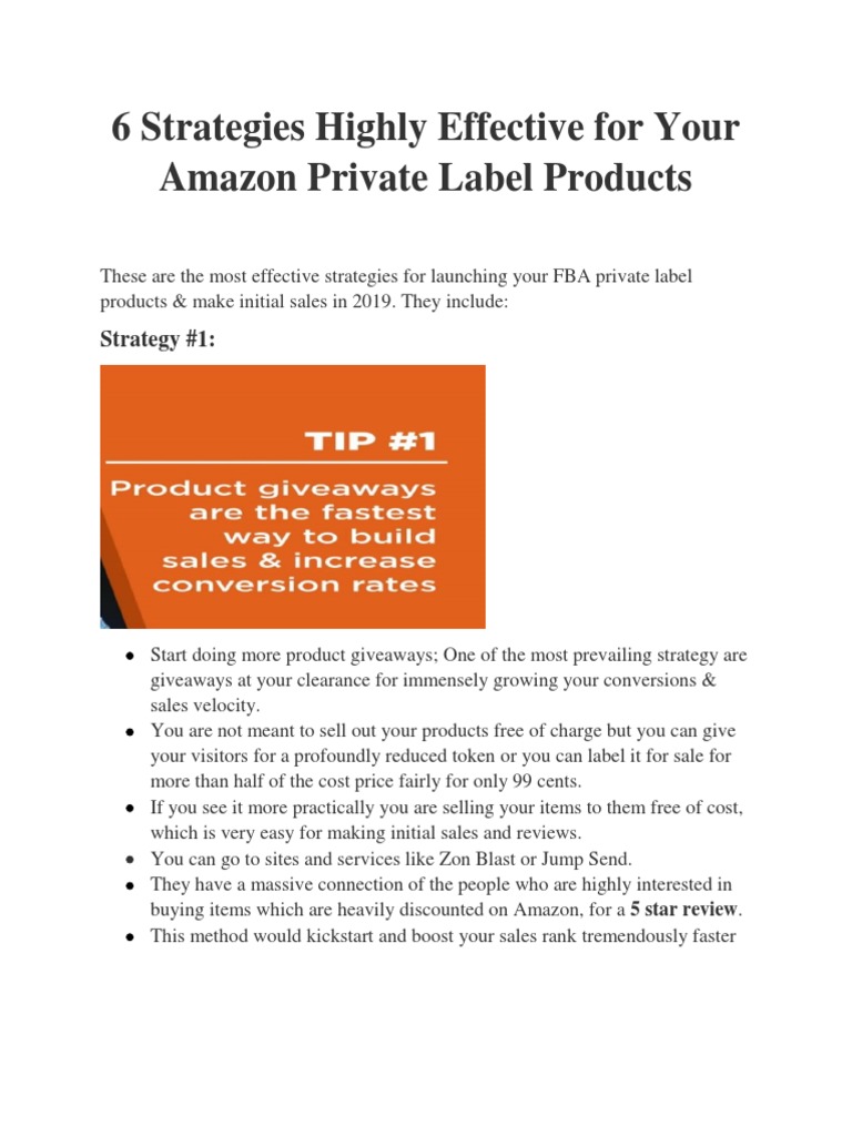 Effective Strategies for Amazon Private Label | PDF | Search Engine ...