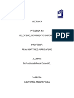 Mecanica Practica #3 Velocidad, Mru PDF