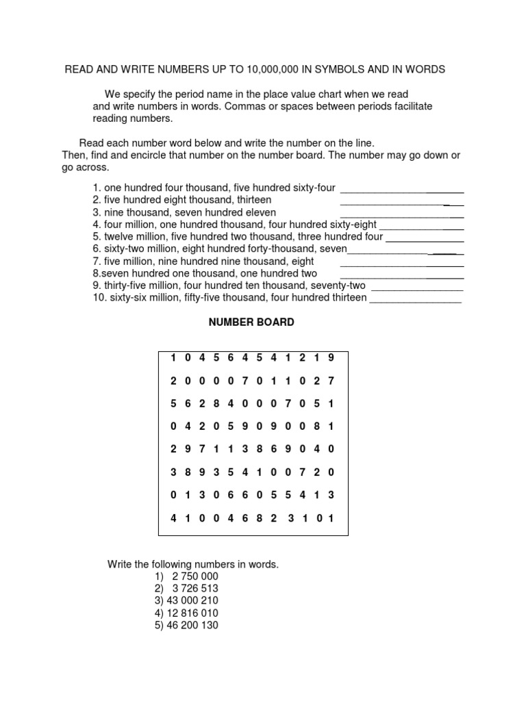 Read and Write Numbers Up To 21  PDF  Notation  Encodings