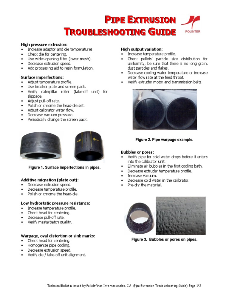 Pipe Extrusion Troubleshooting Guide PDF Extrusion Applied And