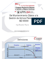 Del Mantenimiento Clásico a la Gestión de Activos Físicos según ISO 55000