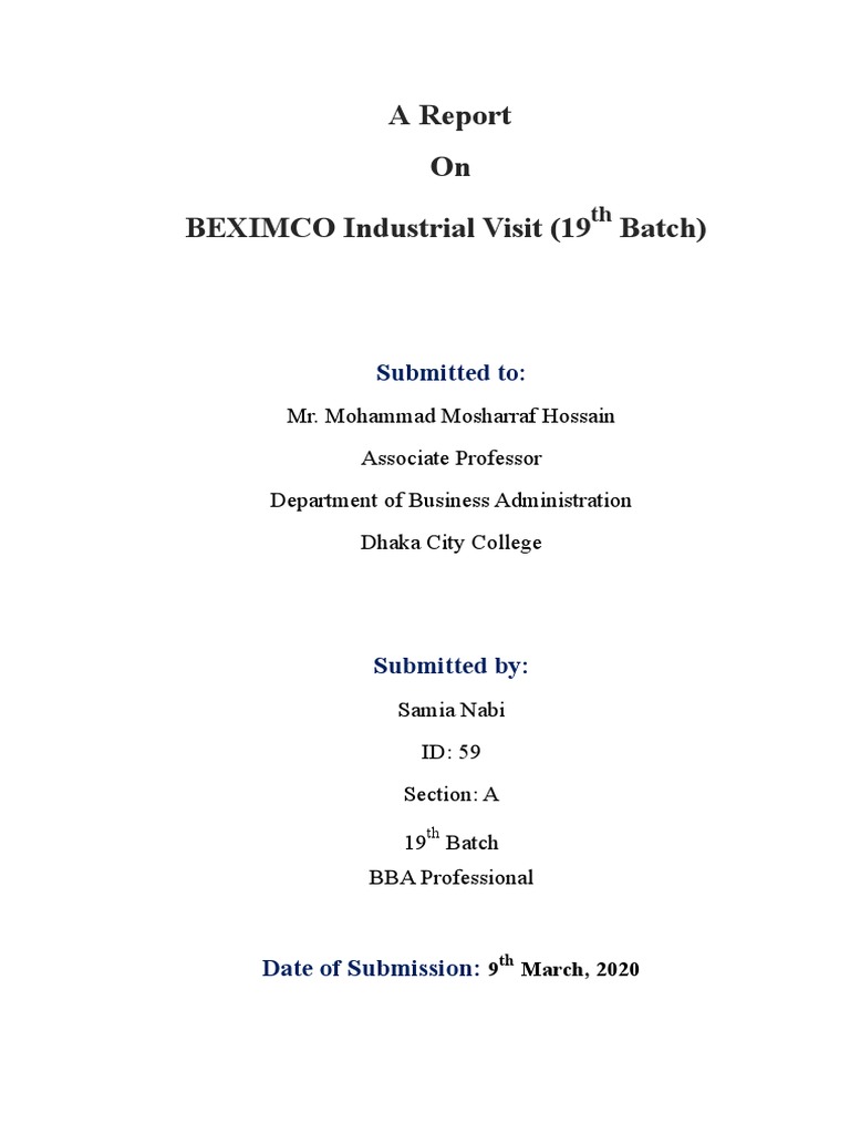 BEXIMCO Report (Meem) | PDF | Dyeing | Knitting