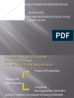 Pengantar EKONOMI KEPENDUDUKAN (Demografi)