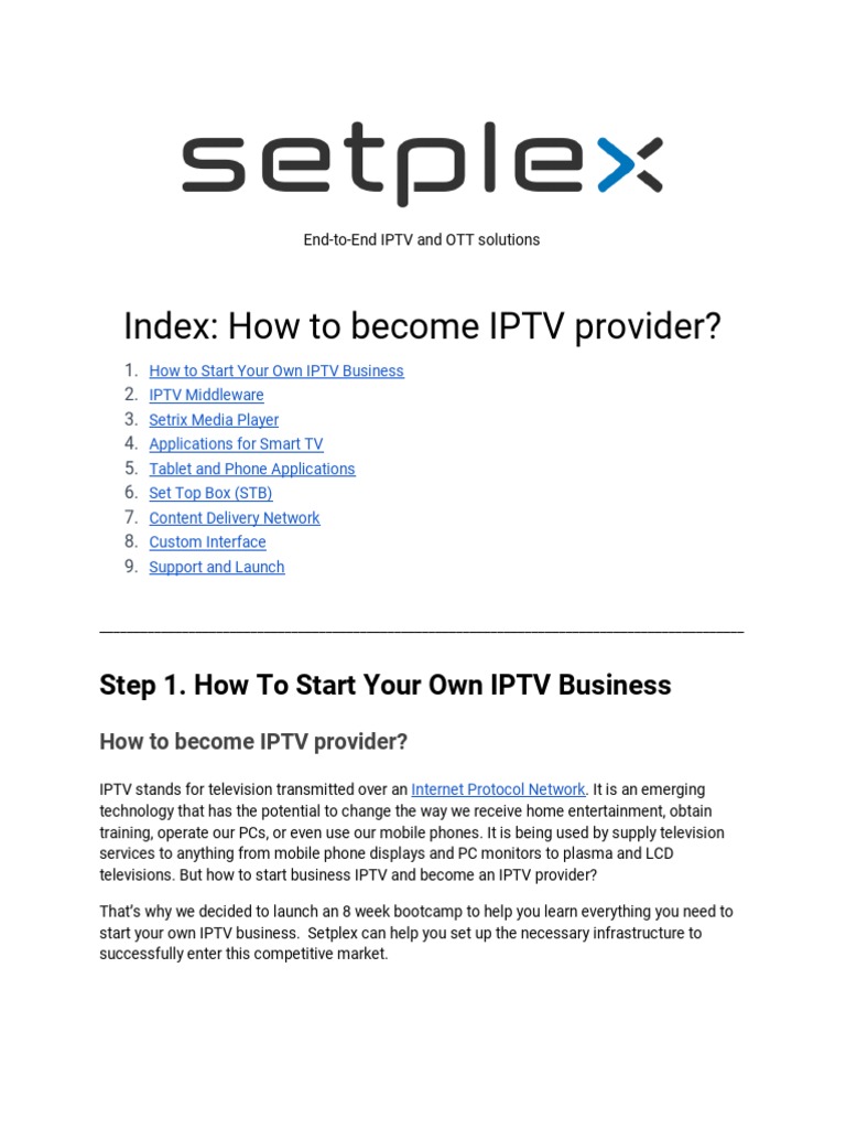 Starting Your Own IPTV Business Guide | PDF | Iptv | Set Top Box