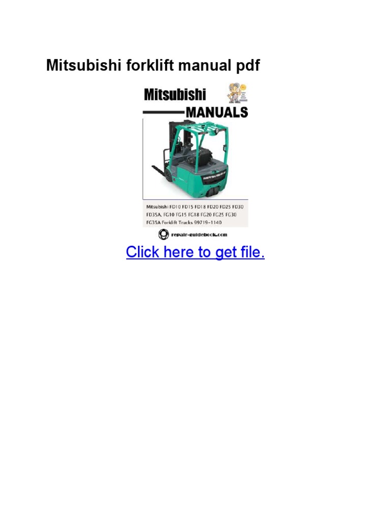 Mitsubishi Forklift Manual PDF | PDF | Forklift | Truck
