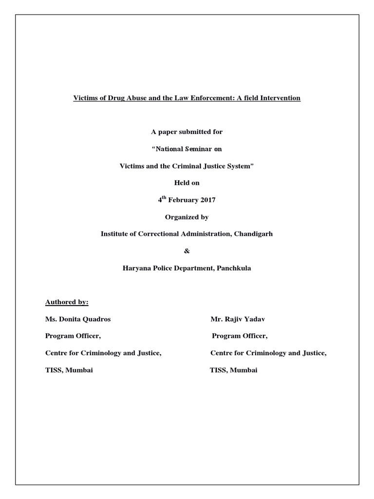 Drug Abuse Victims and Law Enforcement | PDF | Substance Abuse ...