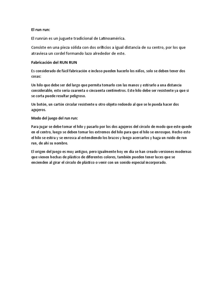 Cómo hacer y jugar al run run | PDF | Hogar, jardinería y bricolaje ...