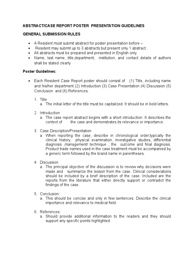Jehan Poster Guidelines | PDF | Case Report