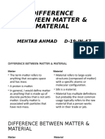Difference Between Matter & Material