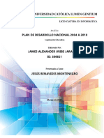 Análisis Plan Nccional de Educación 2004 A 2018