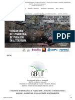 ENIPLIT - I Encontro Internacional de Estudos de Paisagem em Literatura_ o mundo vivido à margem – narrativas, geograficidade, deslocamentos