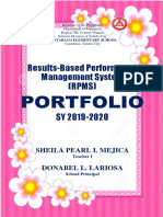 RPMS Portfolio of Teacher Sheila Pearl I. Mejica SY 2019-2020