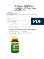 Nature Made Vitamin B12 1000 MCG Time Release Tablets