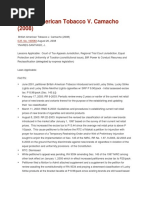 British American Tobacco vs. Camacho Case Digest