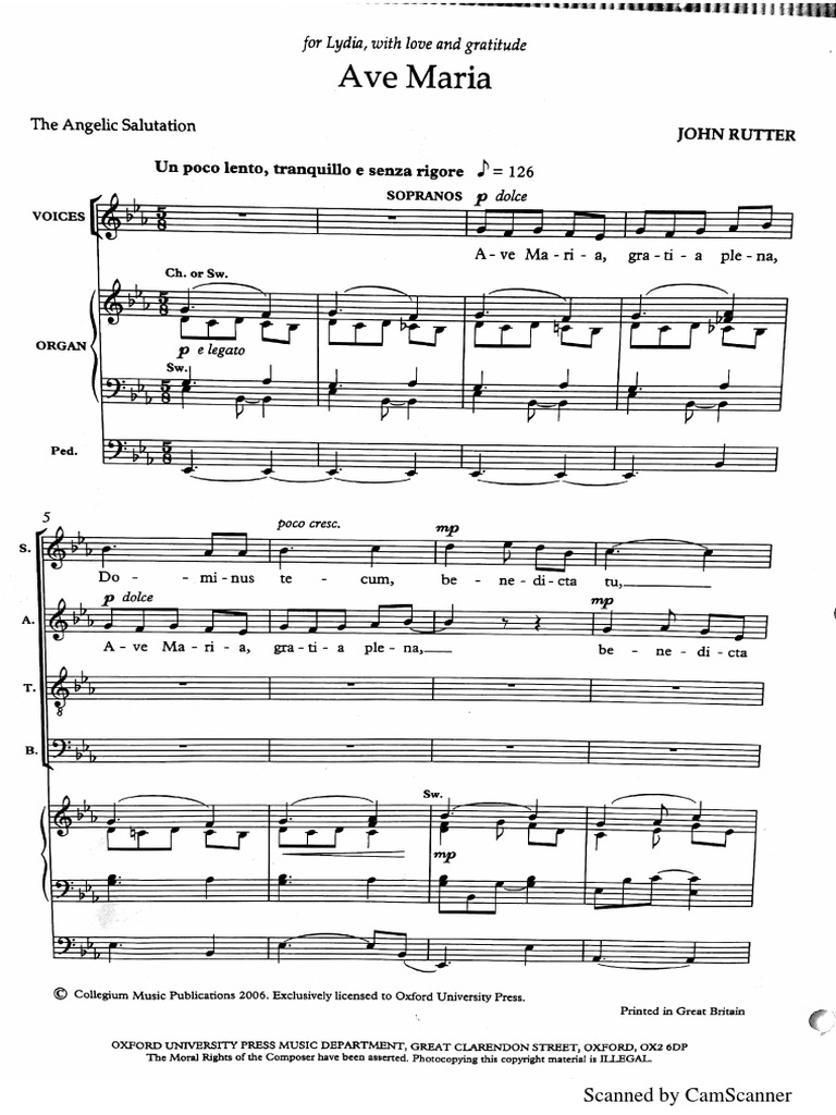 Ave Maria. Rutter | PDF