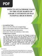 EFFECTS OF FACEBOOK USAGE TO THE STUDY HABITS