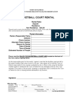 Town of Patrick basketball court rental application form