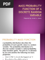 2 - Mass Probability Function of A Discrete Random Variable