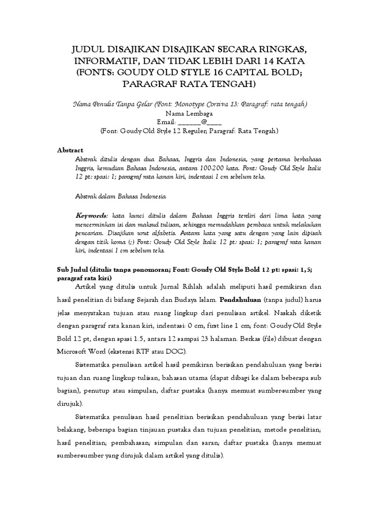 Template RIHLAH 2019 | PDF