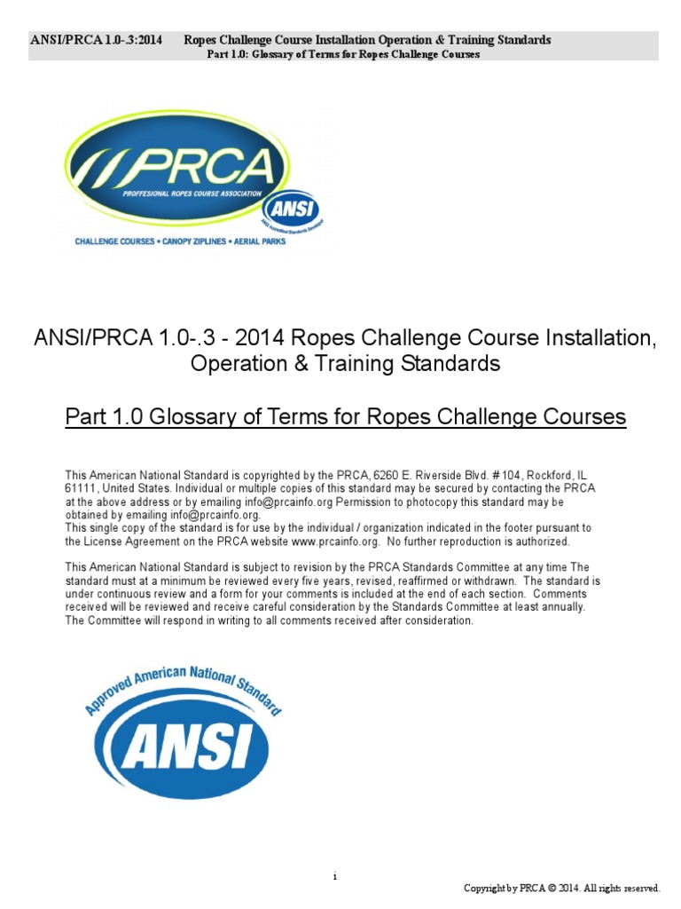 2014 ANSI-PRCA 1.0-.3 - 2014 Sect 1.0 3-3-14 | PDF | Safety ...