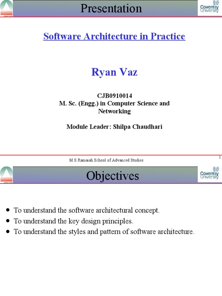 Software Architecture in Practice: Ryan Vaz | PDF | Object (Computer ...