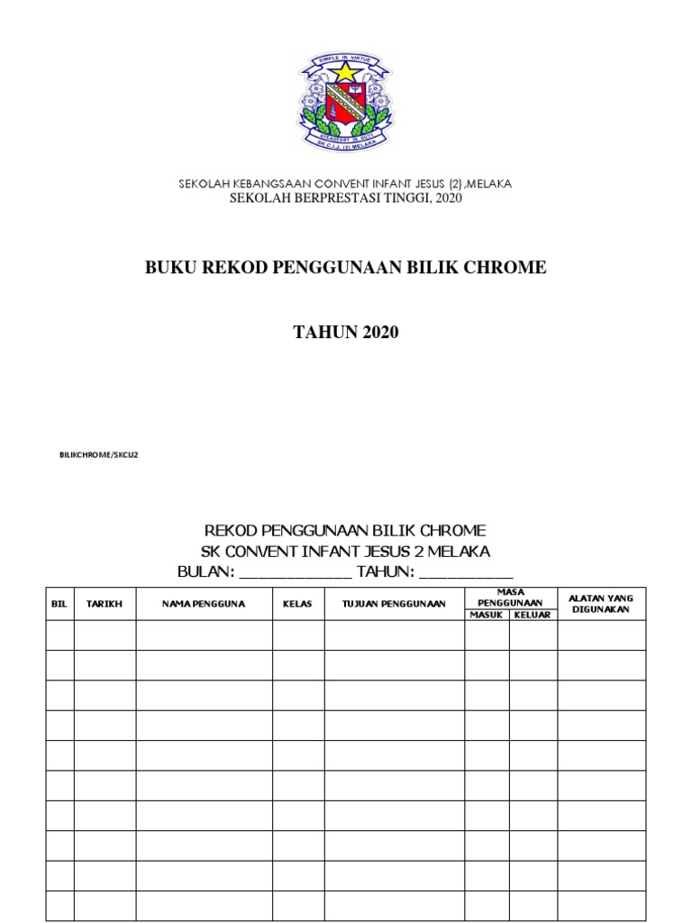 Buku Rekod Penggunaan Bilik Komputer | PDF