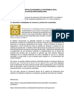 Aplicación de Objetivo de Desarrollo Sostenible en El Proceso de Producción de Resturante Muu