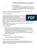 Elementos para la toma de decisiones personales