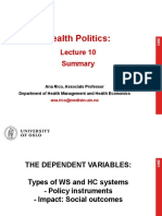 Health Politics-Lecture 10
