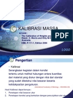 Penentuan Anak Timbangan Untuk Kalibrasi Massa