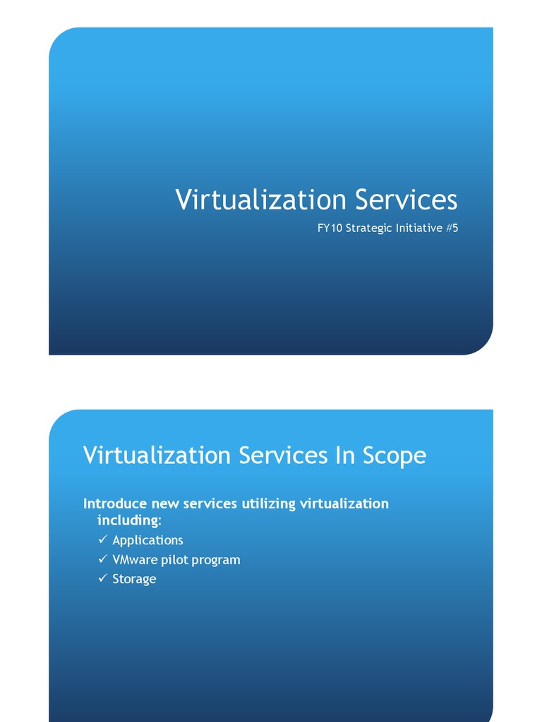 Virtualization Services Overview | PDF | Virtualization | Computer Data ...