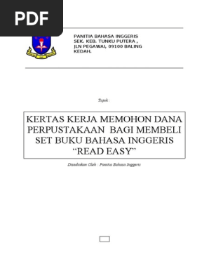 Kertas Kerja Mohon Dana Perpustakaan Pdf