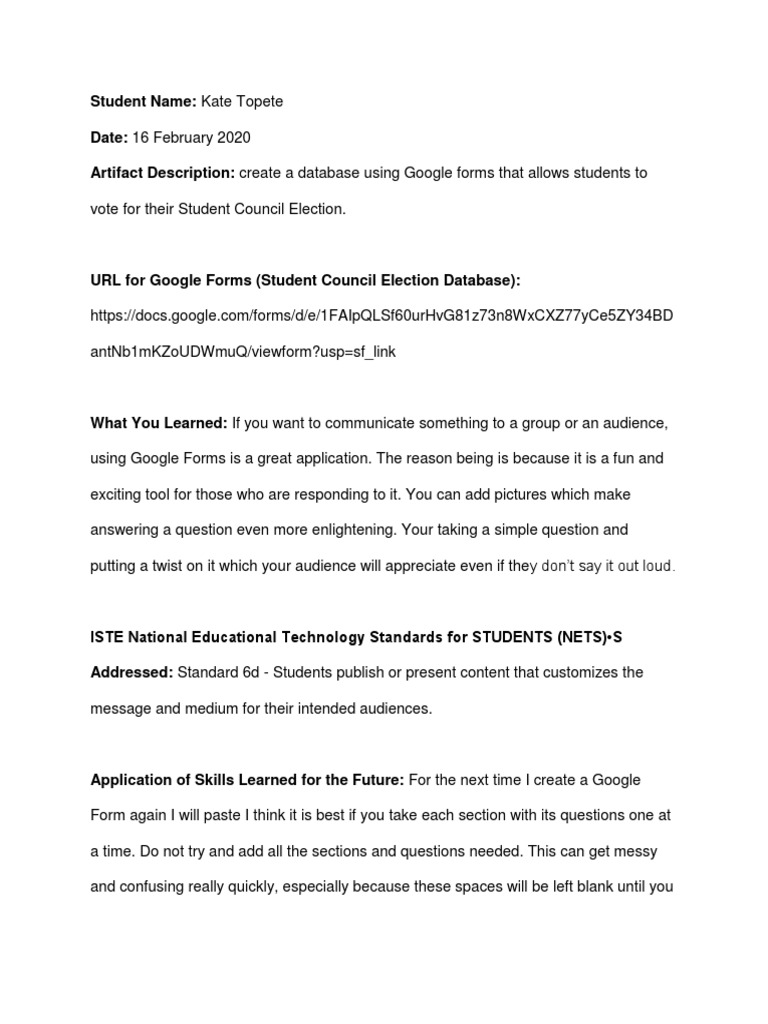Google Forms for Student Elections | PDF | Computers