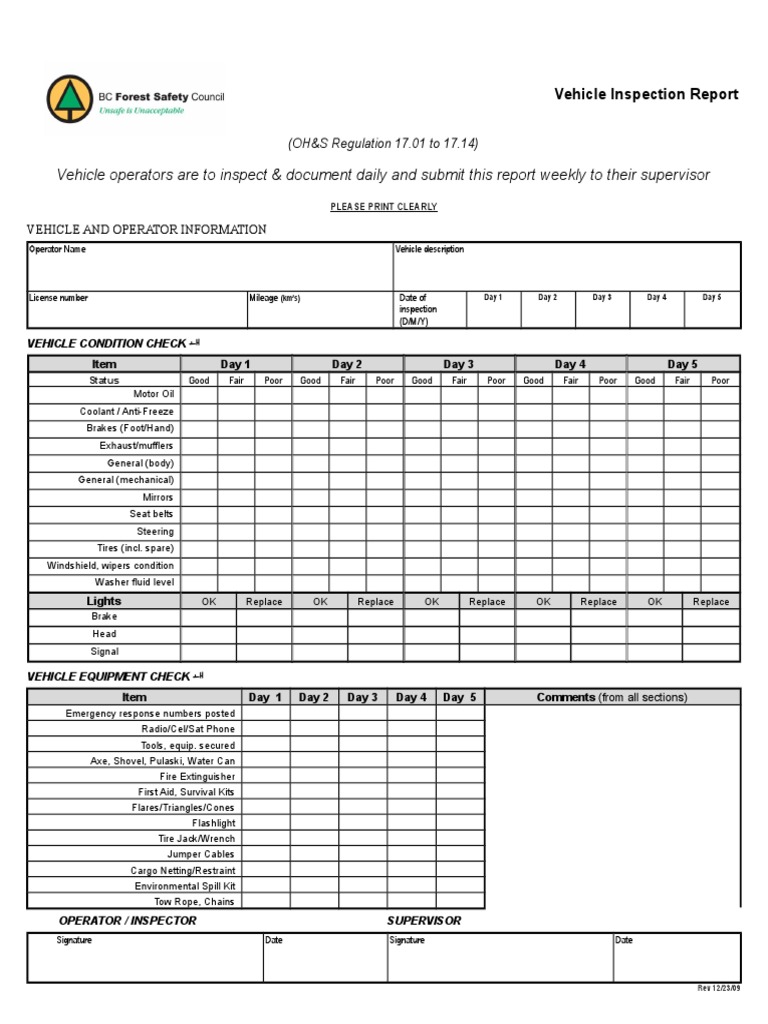 D4 - Vehicle Inspection Report | PDF | Vehicles | Automotive Technologies