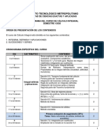 Cronograma Cálculo Integral 2020-1