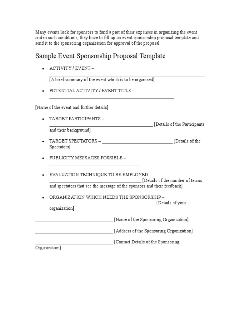 Sponsorship proposal template picture
