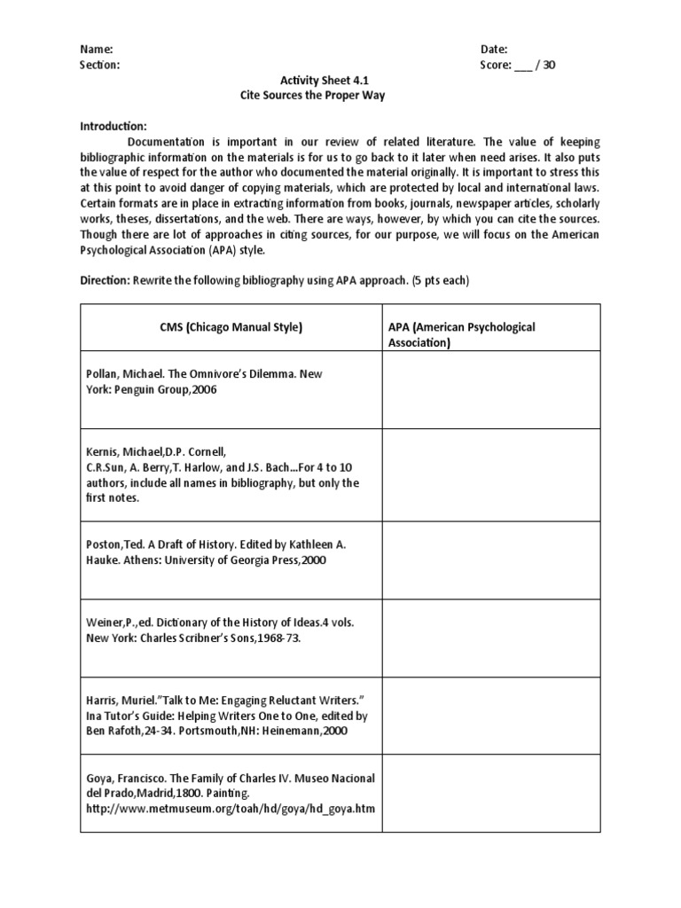 Worksheet in Practical Research | PDF | Data | Bibliography