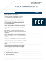 Work Paper Quality Review Checklist