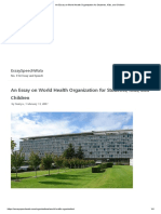 An Essay On World Health Organization For Students, Kids, and Children