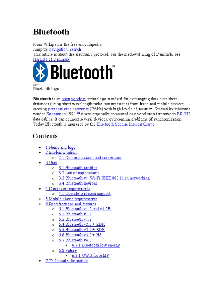 Bluetooth 1 | PDF | Bluetooth | Computer Network