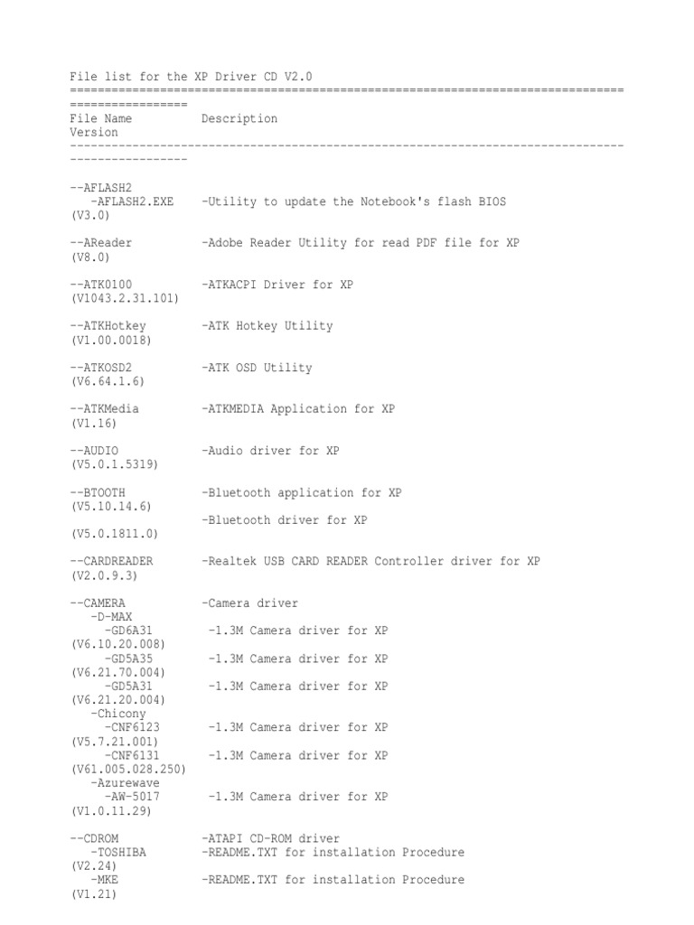 File List | PDF | Windows Xp | Device Driver
