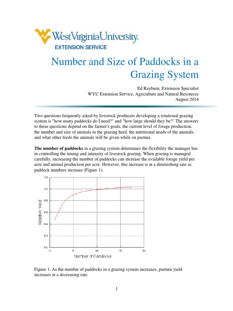 Optimal Paddock Size for Cattle Grazing | PDF | Grazing | Dairy Cattle