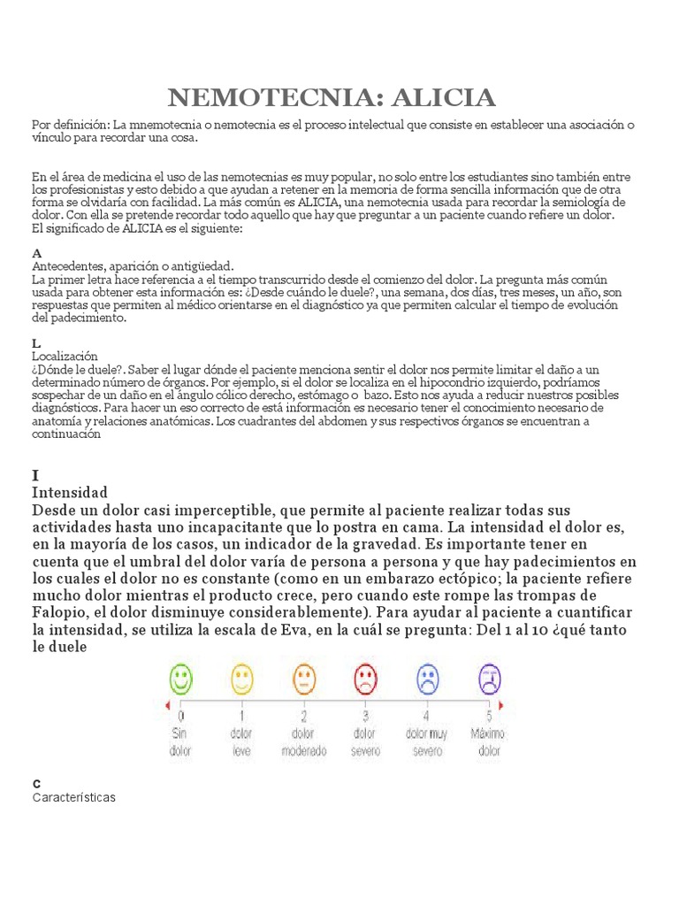 alicia fredusa | Mnemotécnico | Dolor