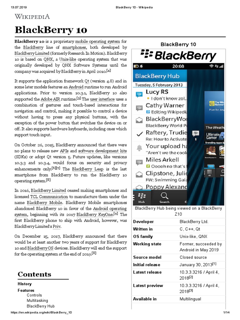 BlackBerry 10 - Wikipedia | PDF | Black Berry Limited | Android ...