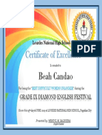 Certificate of Excellence BEAH
