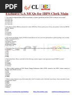 Exclusive GA MCQs For IBPS Clerk Main