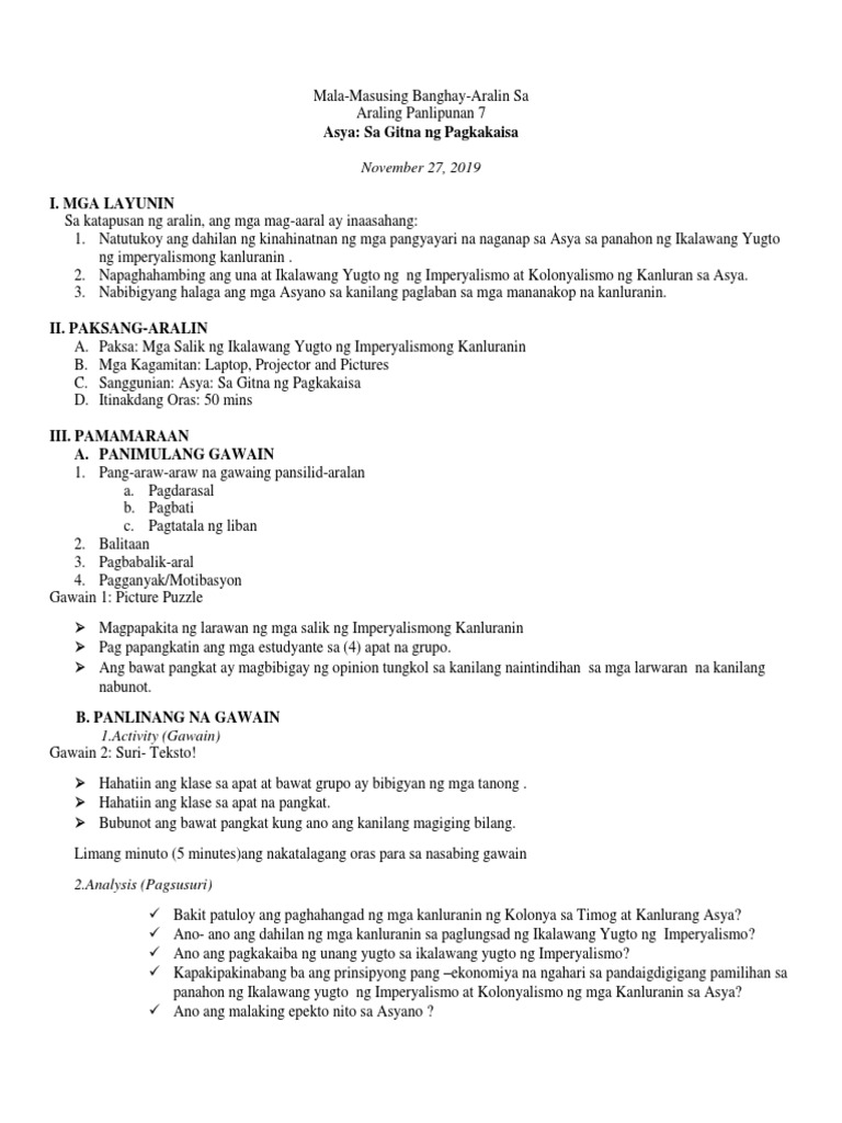 COT Lesson Plan | PDF